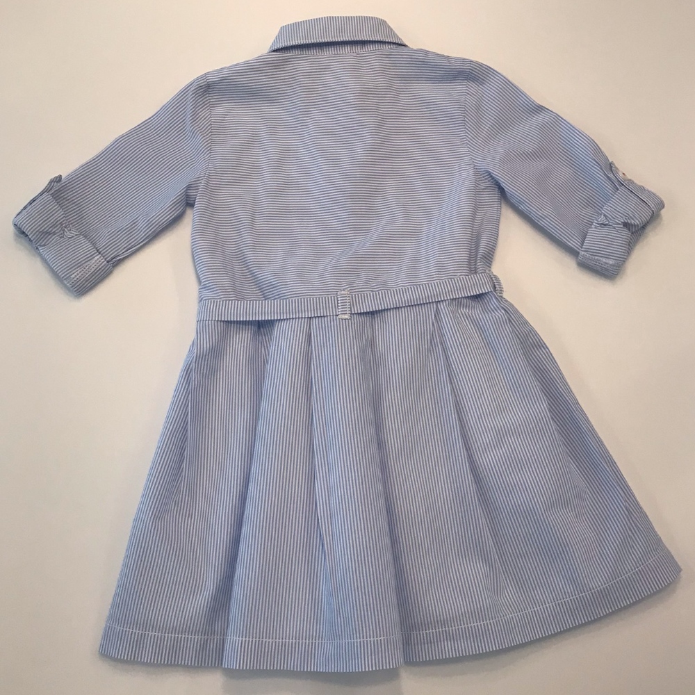 Pleated Button-Down Shirt Dress, 2T - Picture 5 of 5